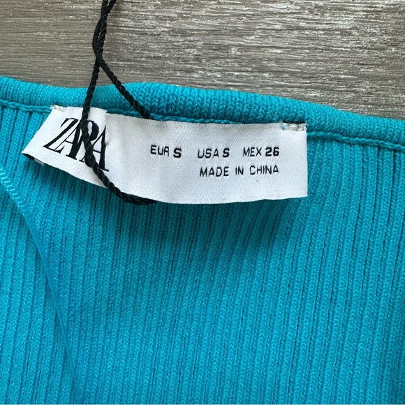 3 piece Matching Set - Ribbed Blue Cardigan Midi Pencil Skirt Crop Top - Picture 9 of 16